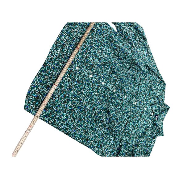 Lands End Womens Plus Size Floral Button-Down Shirt 1X 16W-18W - Picture 10 of 13